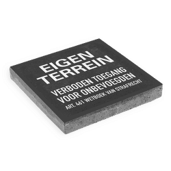 Symbooltegel beton 300x300mm - Aanduiding eigen terrein verboden toegang