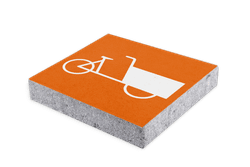 Symbooltegel oranje bakfiets parkeren (NS) - 300x300x60mm met facetrand