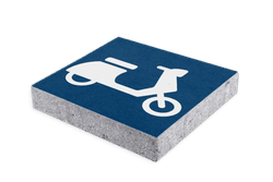 Symbooltegel blauw scooter parkeren (NS) - 300x300x60mm met facetrand