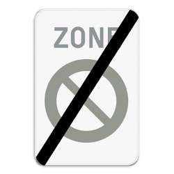 Zonebord SB250 ZE1/ - Einde parkeerverbodszone