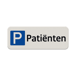Parkeerplaats bord gereserveerd patiënten - reflecterend