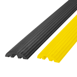 Gummi-Kabelschutzrampe 3 Kan&auml;le 1200x210x65 mm Gelb oder Schwarz