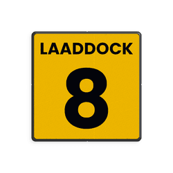 Laaddock nummerbord geel/zwart - reflecterend