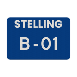 Aanduidingsbord stelling blauw/wit - reflecterend