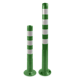 Poteaux Flexibles & Balise ComeBack en caoutchouc - rouge/blanc reflex - Ø80mm