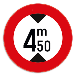 Verkeersbord SB250 C29 - Verboden voor voertuigen hoger dan het aangeduide