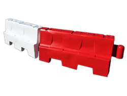 S&eacute;parateur de voie en plastique 1000x300x500mm &ndash; rouge/blanc &ndash; remplissable &agrave; l&rsquo;eau ou au sable
