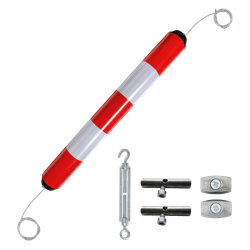Poteau de guidage pour parking en plastique - Blanc/rouge - Ø80mm - supports