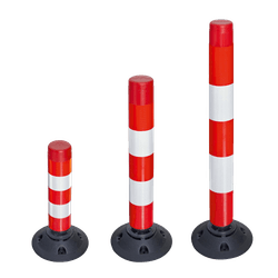 Balise flexible ComeBack en caoutchouc - rouge/blanc reflex - Ø80mm