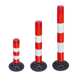 FlexPin flexibele afzetpaal rood/wit reflecterend met voetstuk