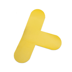 Vloersticker T-stuk zelfklevend geel - 300x200mm