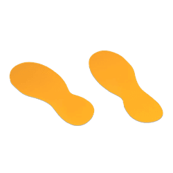 Voetstapjes links/rechts vloersticker Geel zelfklevend