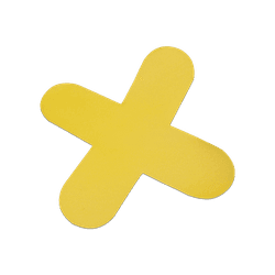 Vloersticker X-vorm zelfklevend geel - 300x300mm