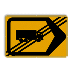 Verkeersbord einde omleidingsroute vrachtverkeer reflecterend