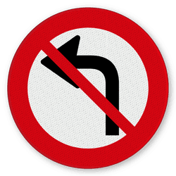 Verkeersbord verboden af te slaan