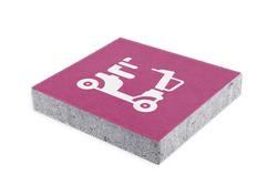 Symbooltegel roze scootmobiel parkeren (NS) - 300x300x60mm met facetrand