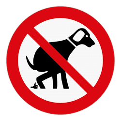 Veiligheidspictogram - Verboden hondenpoep achter te laten - reflecterend