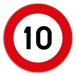 Verkeersbord SB250 C43 - Maximum snelheid 10 km/h