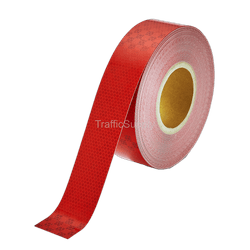 Bande r&eacute;fl&eacute;chissante rouge - Rouleau de 45m x 50mm