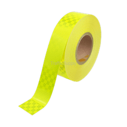 Ruban r&eacute;fl&eacute;chissant jaune fluorescent - Rouleau de 45m x 50mm