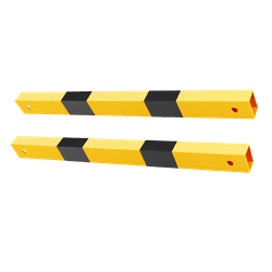 Beschermhek TS3 veiligheidsrailing staal geel/zwart - liggers set 2 stuks
