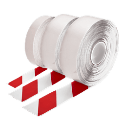 Ruban PermaStripe blanc et rouge pour marquage au sol &ndash; 30 m
