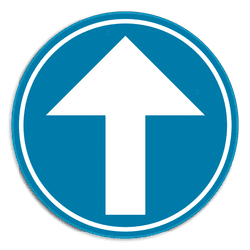 Verkeersbord SB250 D1a - Verplicht rechtdoor