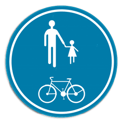Verkeersbord SB250 D10 - Deel van de weg voorbehouden voor voetgangers en fietsers