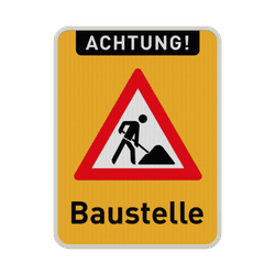 Verkehrszeichen Achtung Baustelle Schild - reflektierend
