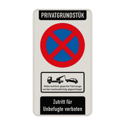 Schild Privatgrundstück Parken verboten - reflektierend