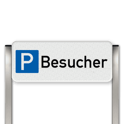 Parkplatzschild mit Pfosten - Besucherparkplatz - reflektierend