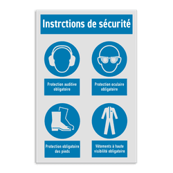 Panneau d'obligation avec symboles - Vêtements de protection