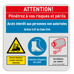 Panneau de sécurité | 3 symboles et bannières de texte