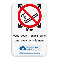 Interdiction de fumer - Texte personnalisé - Logo personnalisé