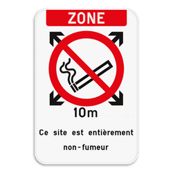 Zone - Interdiction de fumer - Texte personnalisé