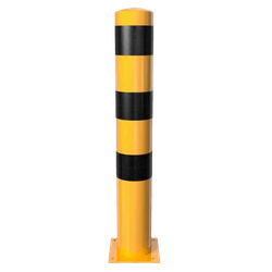 Rampaal Ø152x1000mm met voetplaat, verzinkt of geel/zwart
