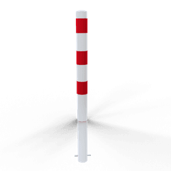 Poteau de protection pour borne de recharge blanc/rouge &Oslash;89 mm