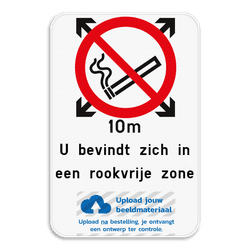 Rookverbod - Radius - Eigen tekst - Eigen logo