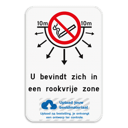 Rookverbod - Radius - Eigen tekst - Eigen logo