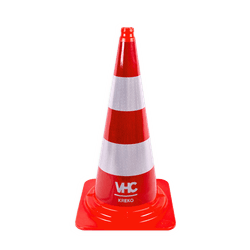 Verkeerskegel 750mm eendelig - klasse 3 reflecterend - met logo