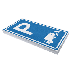 Stoeptegel 300x600x80mm met opdruk laden en lossen toegestaan