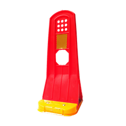 Guide-voie flexible en plastique orange/jaune avec réflecteurs - hauteur 290 mm