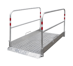 Grabenbr&uuml;cke Aluminium klappbar 1 m breit - mit Gel&auml;ndern