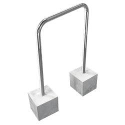 Arceau v&eacute;lo inox sans entretoise avec pieds b&eacute;ton &ndash; 900 x 1300 mm
