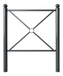 Barrière de guidage en acier - avec barre centrale - 1000x1200mm - montage dans le sol