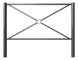 Barri&egrave;re de guidage en acier avec barre centrale &ndash; 1500 x 1200 mm