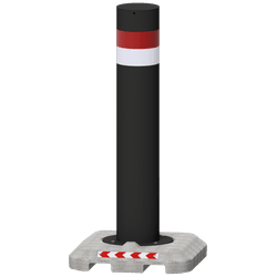 Mobile Poller aus Stahl &Oslash;273x1650mm mit Betonfu&szlig; (230kg)