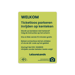 Bord DOR aluminium - Instructie ingang slagboom - 60x80cm
