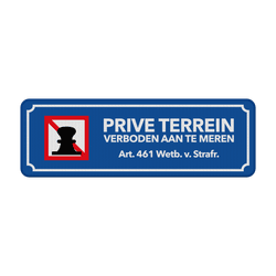 Bord priveterrein verboden aan te meren - reflecterend