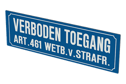 Bord verboden toegang art. 461 - 360x110mm - reflecterend